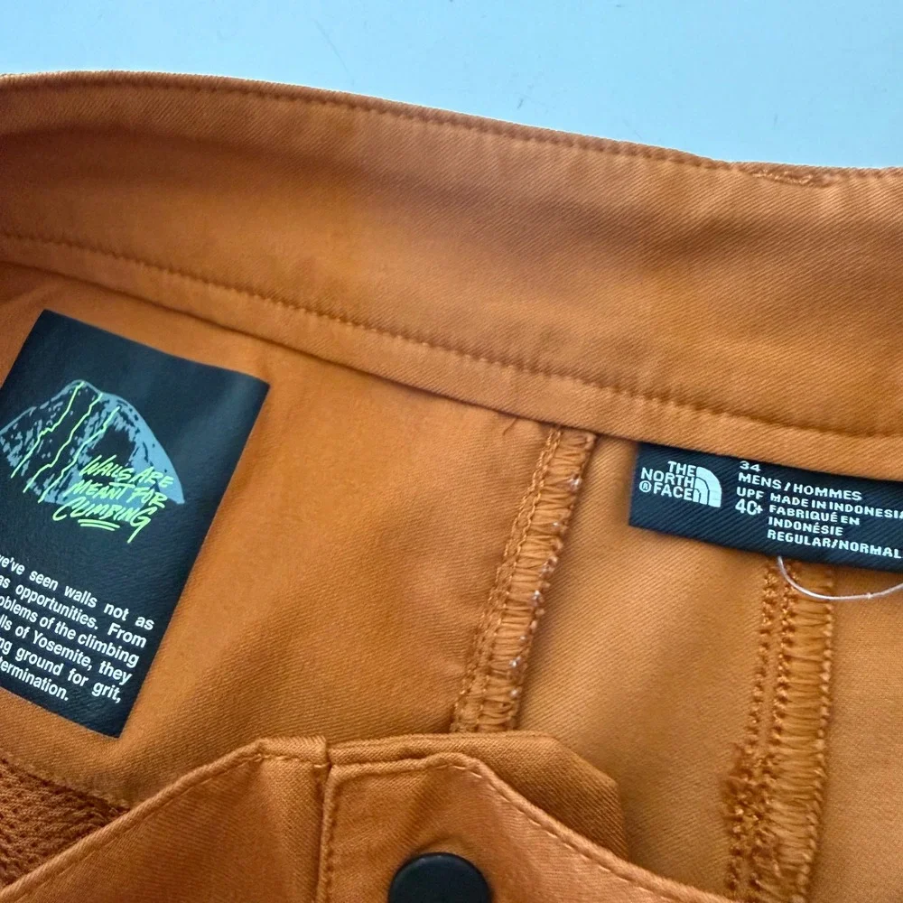 The North Face Mens NF0A5J7Z Climbing Hiking Project Pants Rust Orange 34 x 32